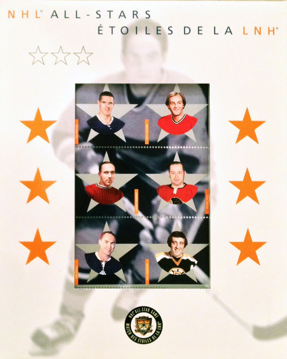 Canada Post 2002 Nhl Alumni All-Star Stamp Set, All-Stars, NHL, Hockey, Collectibile Memorabilia, AAPSH30409