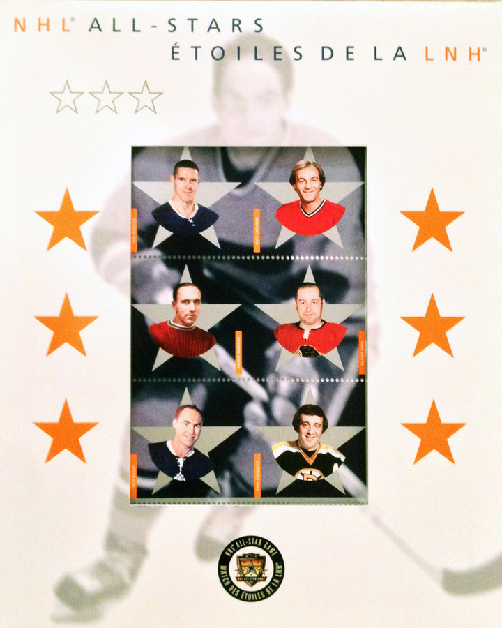 Canada Post 2002 Nhl Alumni All-Star Stamp Set, All-Stars, NHL, Hockey, Collectibile Memorabilia, AAPSH30409