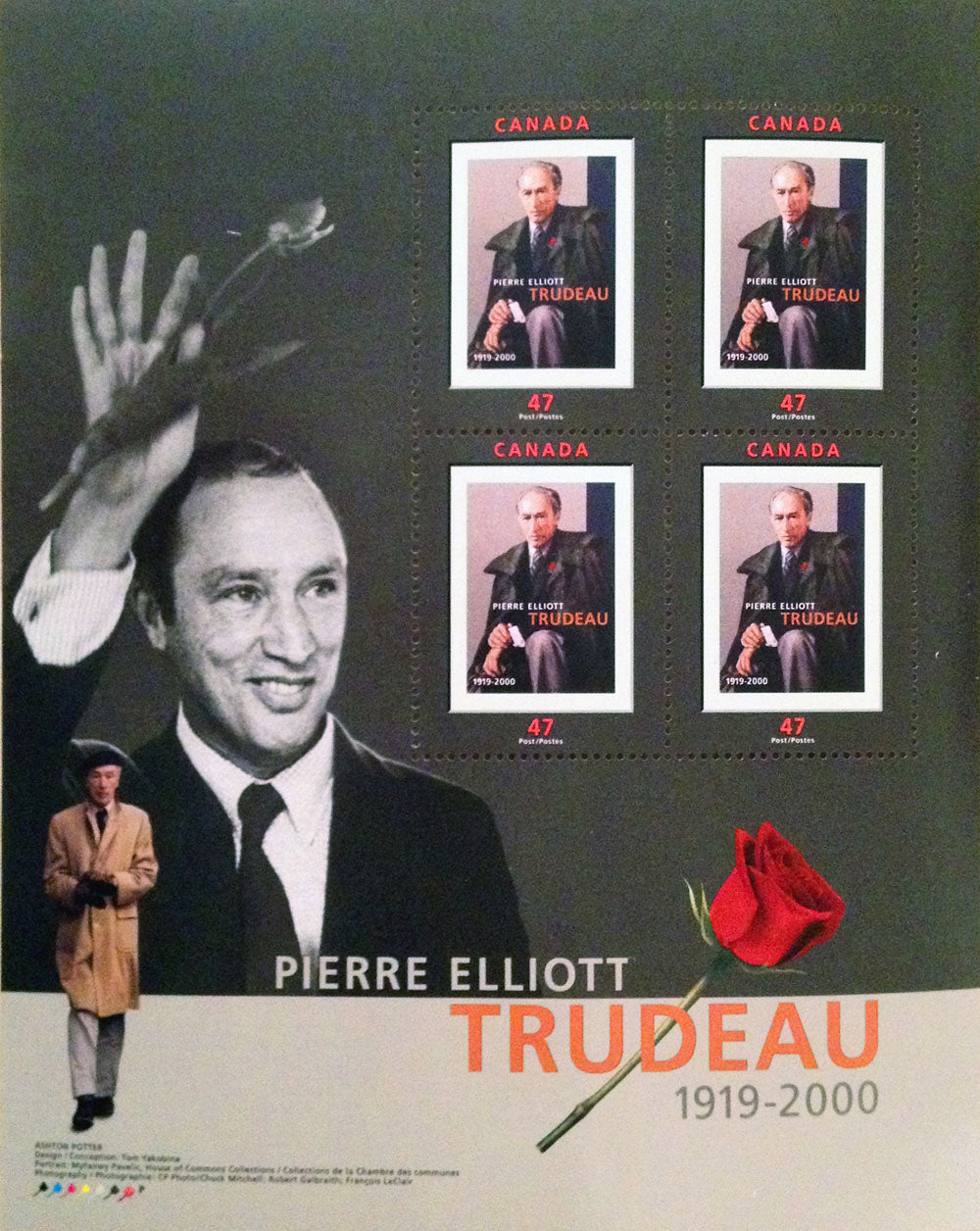 Pierre Trudeau Commemorative Stamp Set, Canada, NHL, Hockey, Collectibile Memorabilia, AAPSH30413