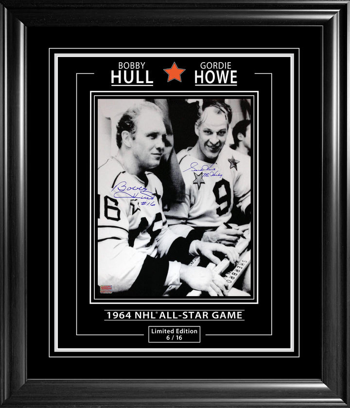 Gordie Howe & Bobby Hull Signed 11X14 Limited Edition Of 16 (28" By 24"), All-Star, Detroit Red Wings, Chicago Blackhawks, NHL, Hockey, Autographed, Signed, AACMH33240