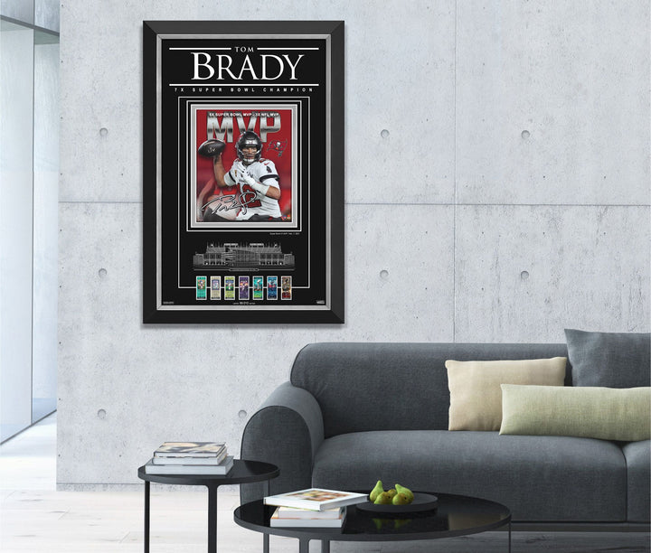 Tom Brady 7 Championships Tribute Limited Edition Of 212 Facsimile Signature, Tampa Bay Buccaneers, New England Patriots, NFL, Football, Collectibile Memorabilia, AAOCF32790