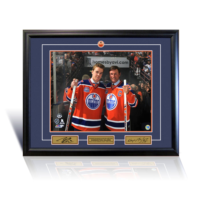 Wayne Gretzky And Connor Mcdavid Collector 16X20 Photo Frame (24" By 20"), Edmonton Oilers, NHL, Hockey, Collectibile Memorabilia, AACMH31263