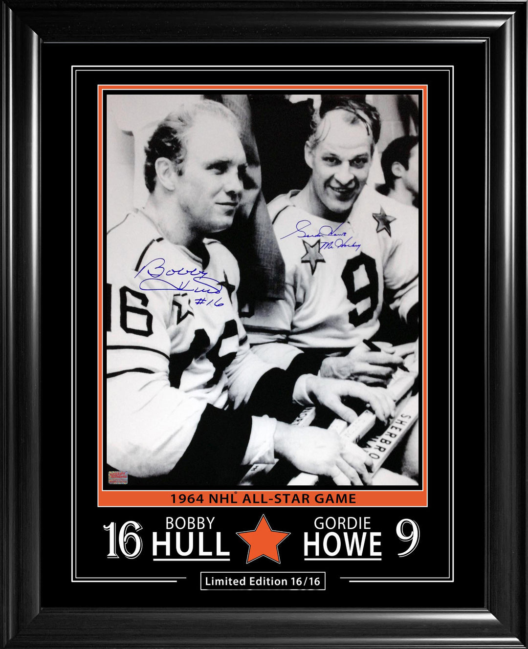 Gordie Howe & Bobby Hull Signed 16X20 Limited Edition #16/16 (28" By 24"), All-Star, Detroit Red Wings, Chicago Blackhawks, NHL, Hockey, Autographed, Signed, AACMH33256