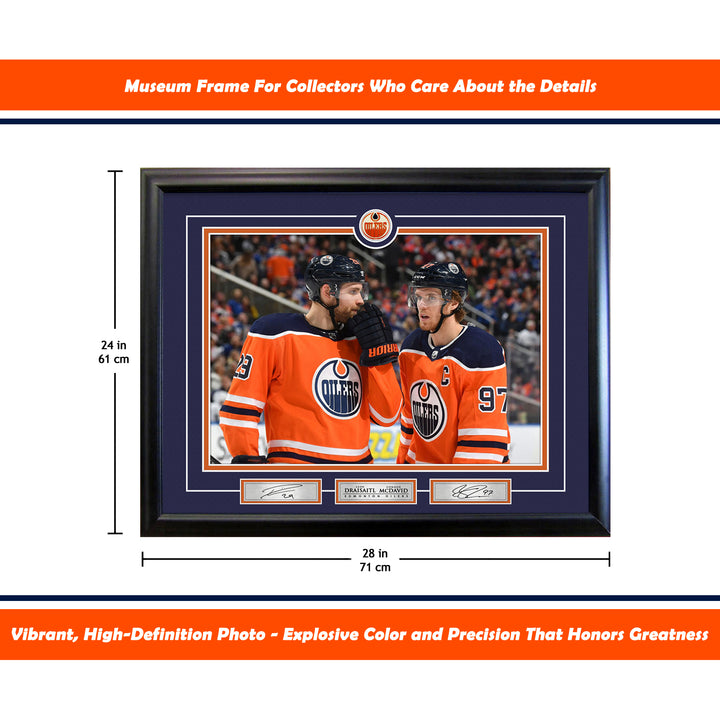 Connor Mcdavid & Leon Draisaitl Framed Collector 16X20 Photo (24" By 20"), Edmonton Oilers, NHL, Hockey, Collectibile Memorabilia, AACMH32753