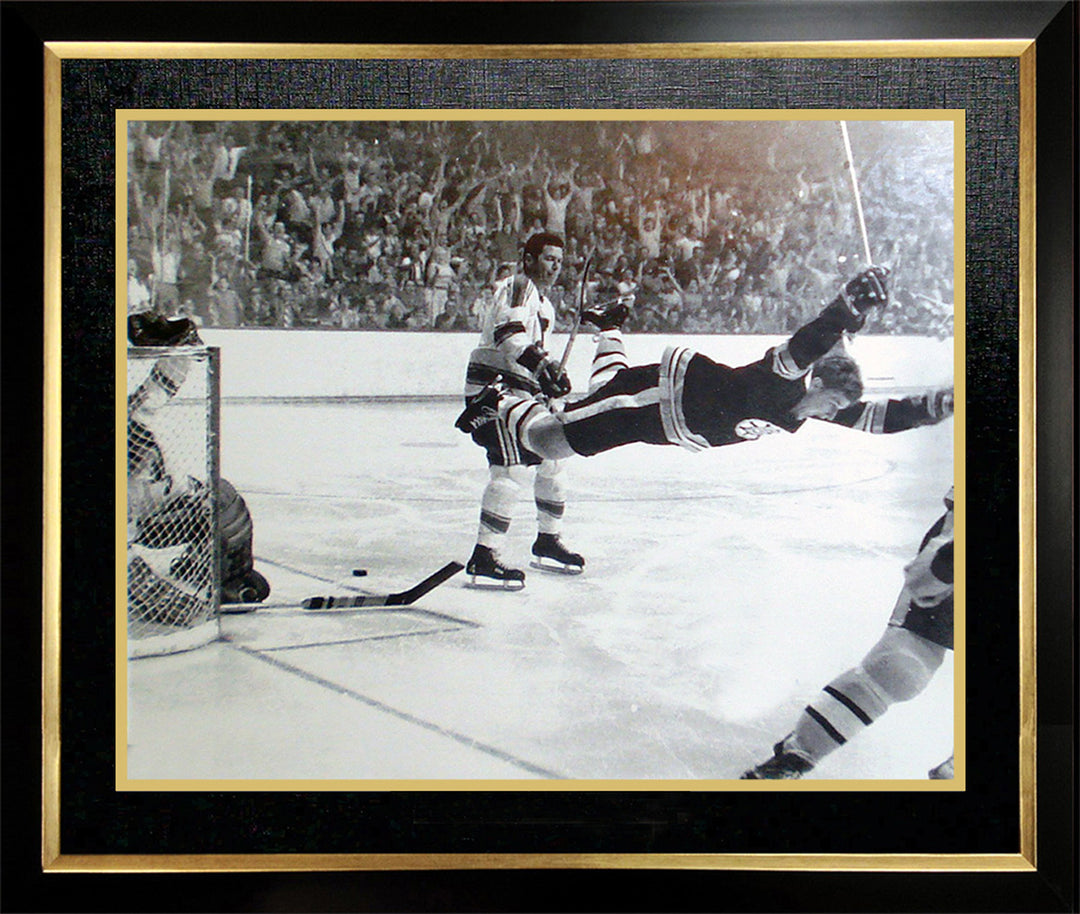 Bobby Orr "The Goal" 16X20 Framed Photo - Boston Bruins (24" By 20"), Boston Bruins, NHL, Hockey, Collectibile Memorabilia, AACMH30314