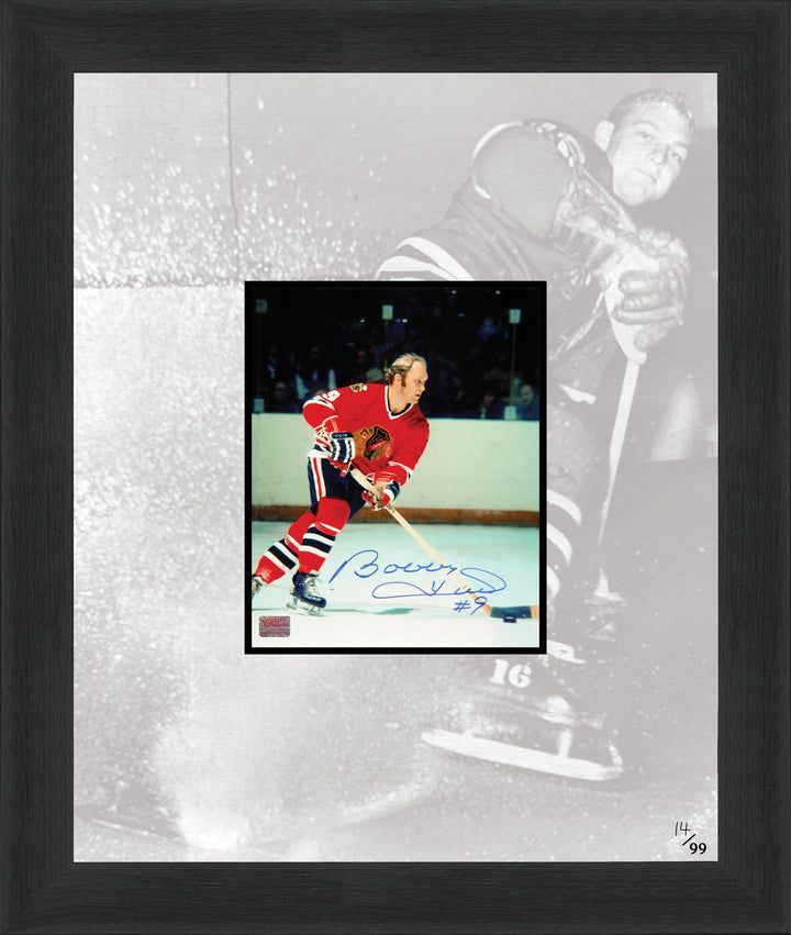 Framed Bobby Hull Signed Photo Limited Edition /99 Chicago Blackhawks, Chicago Blackhawks, NHL, Hockey, Autographed, Signed, AACMH32955