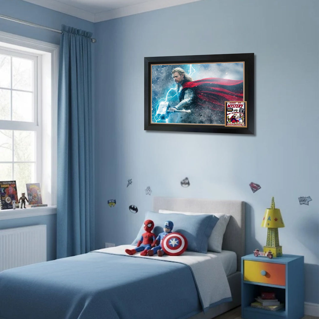 Stan Lee Signed Thor First Appearance Framed Marvel Collectible 38"X28", Marvel, Hollywood, Movie and Television, Autographed, Signed, AAOOCM33367