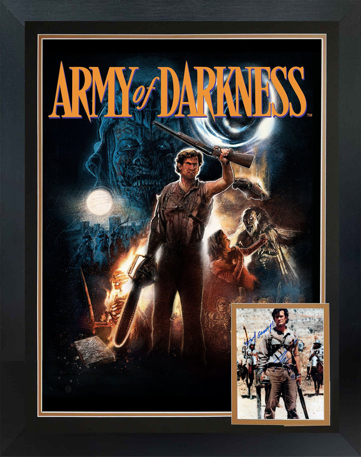 Bruce Campbell Signed Army Of Darkness Framed Horror Collectible 38"X28", Evil Dead, Hollywood, Movie and Television, Autographed, Signed, AAOOCM33341