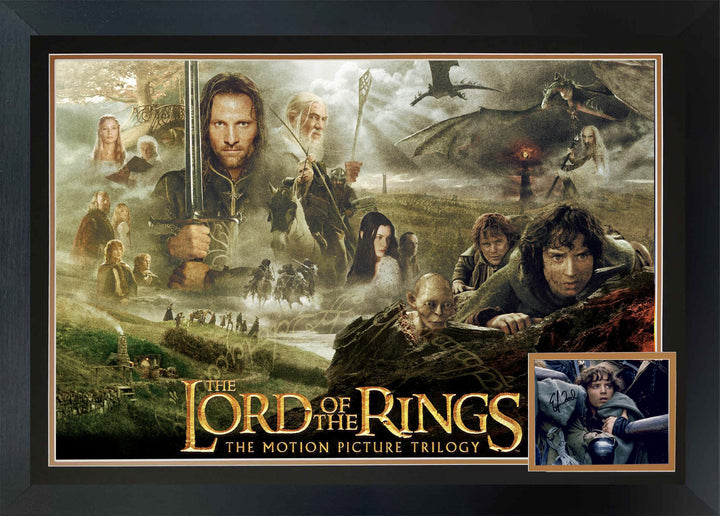 Elijah Wood Signed Lord Of The Rings Framed Fantasy Collectible 38"X28", Lord Of The Rings, Hollywood, Movie and Television, Autographed, Signed, AAOOCM33344