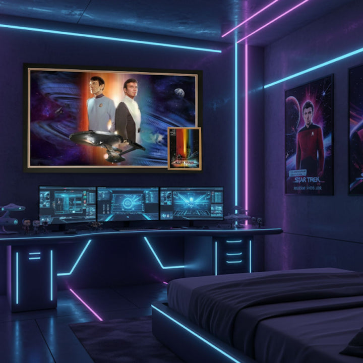 William Shatner & Leonard Nimoy Dual Signed: Star Trek Kirk & Spock 38"X28", Star Trek, Hollywood, Movie and Television, Autographed, Signed, AAOOCM33346