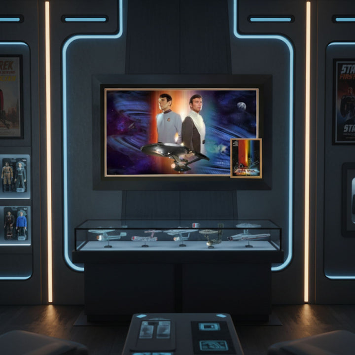 William Shatner & Leonard Nimoy Dual Signed: Star Trek Kirk & Spock 38"X28", Star Trek, Hollywood, Movie and Television, Autographed, Signed, AAOOCM33346