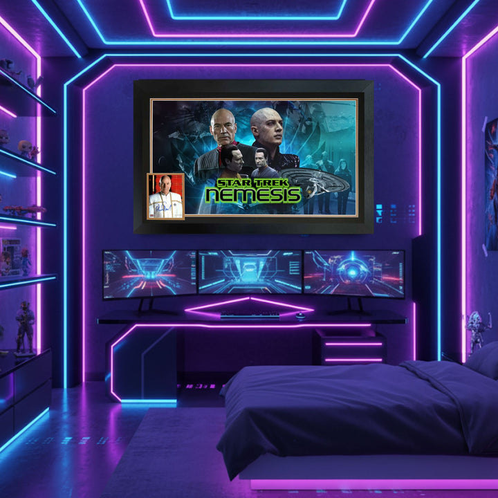 Patrick Stewart Signed Star Trek: Nemesis Framed  Sci-Fi Collectible 38"X28", Star Trek, Hollywood, Movie and Television, Autographed, Signed, AAOOCM33368