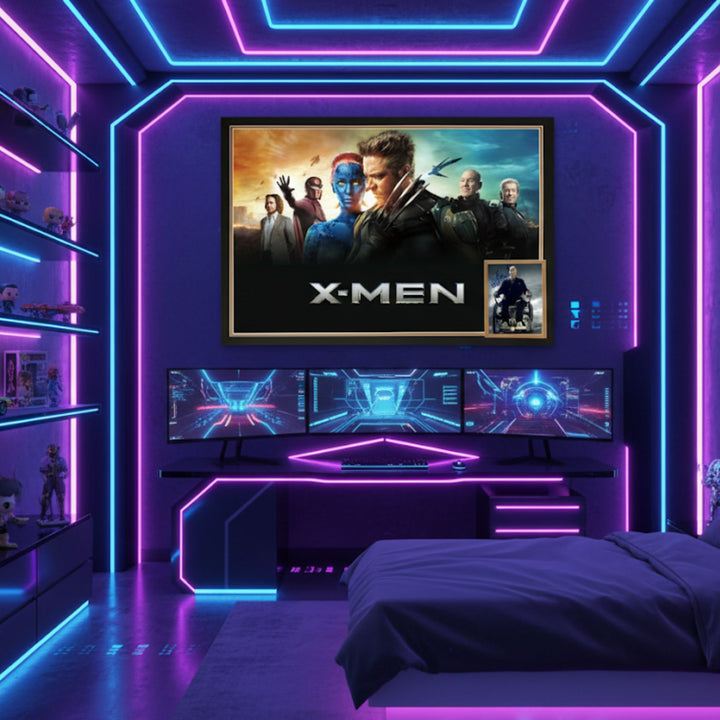 Patrick Stewart Signed X-Men Professor X Framed  Sci-Fi Collectible 38"X28", X-Men, Hollywood, Movie and Television, Autographed, Signed, AAOOCM33357