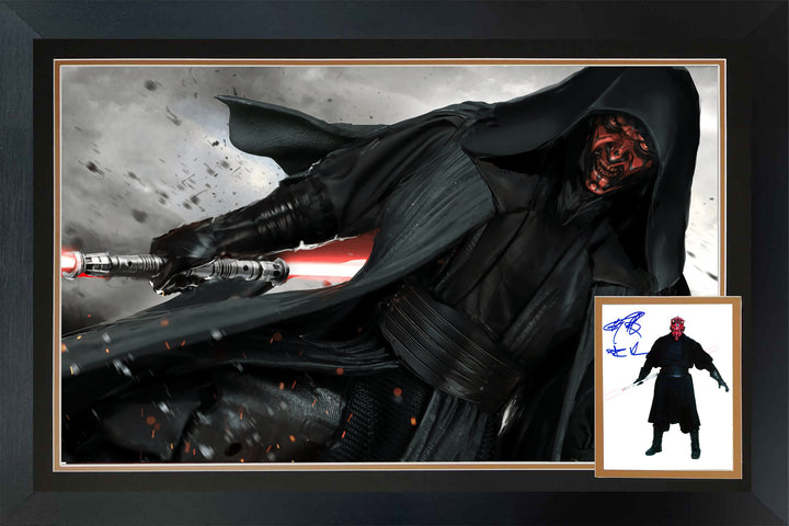 Ray Park Signed Darth Maul Framed Star Wars Double Photo (38.5" By 28"), Star Wars, Hollywood, Movie and Television, Autographed, Signed, AAOCM33332