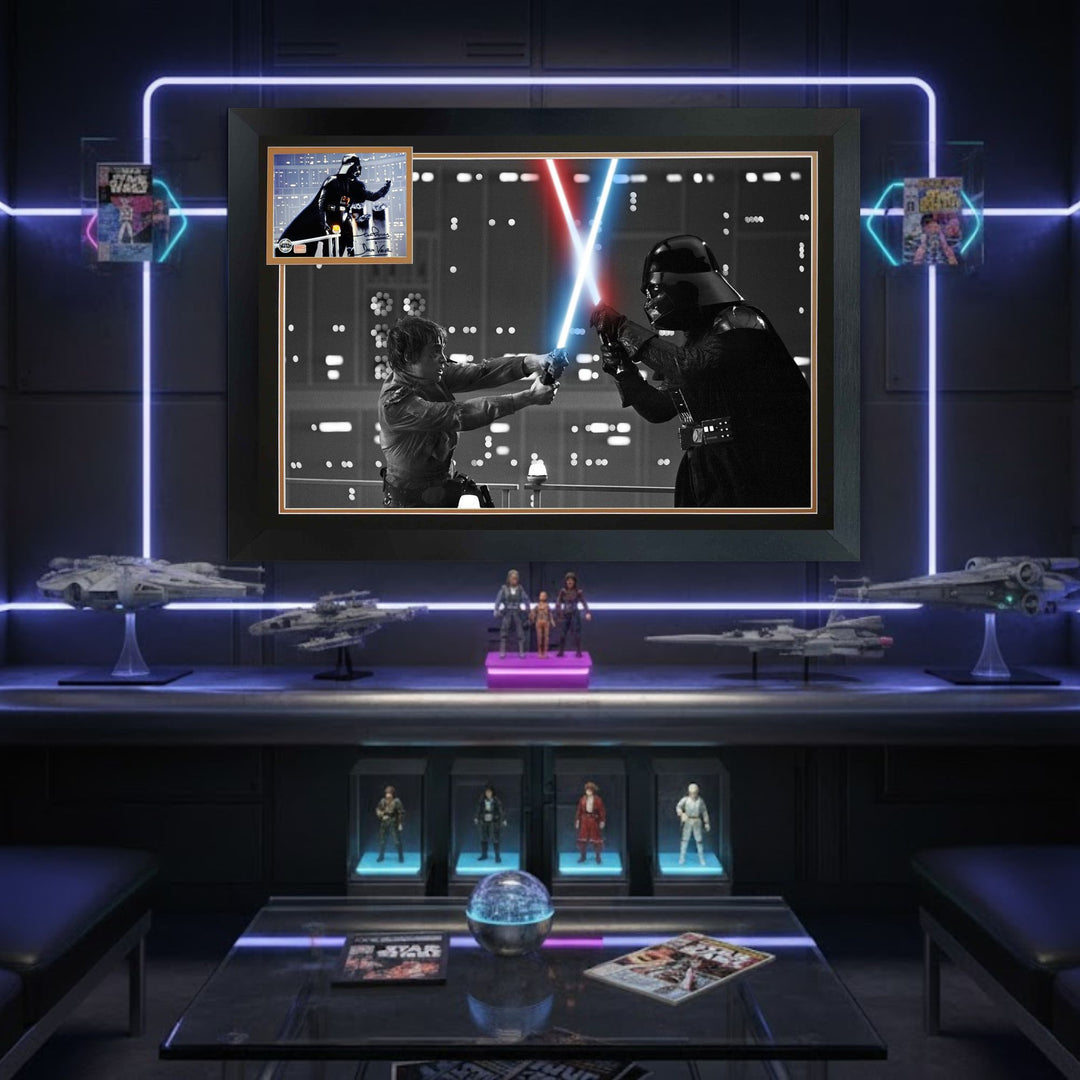 Darth Vader Vs Luke Skywalker: David Prowse Signed Star Wars Frame 38"X28", Star Wars, Hollywood, Movie and Television, Autographed, Signed, AAOCM33331