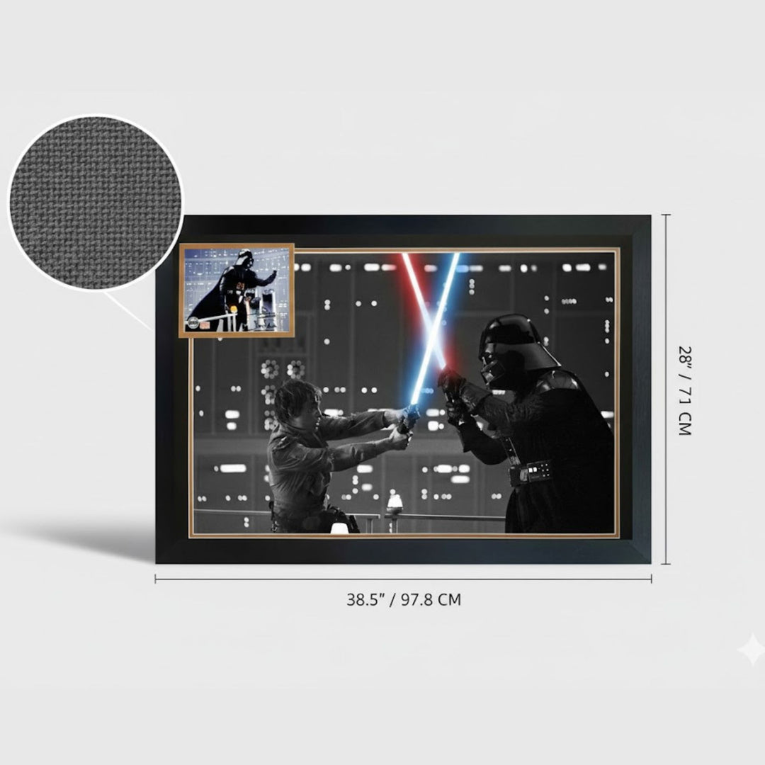 Darth Vader Vs Luke Skywalker: David Prowse Signed Star Wars Frame 38"X28", Star Wars, Hollywood, Movie and Television, Autographed, Signed, AAOCM33331