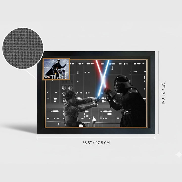 Darth Vader Vs Luke Skywalker: David Prowse Signed Star Wars Frame 38"X28", Star Wars, Hollywood, Movie and Television, Autographed, Signed, AAOCM33331
