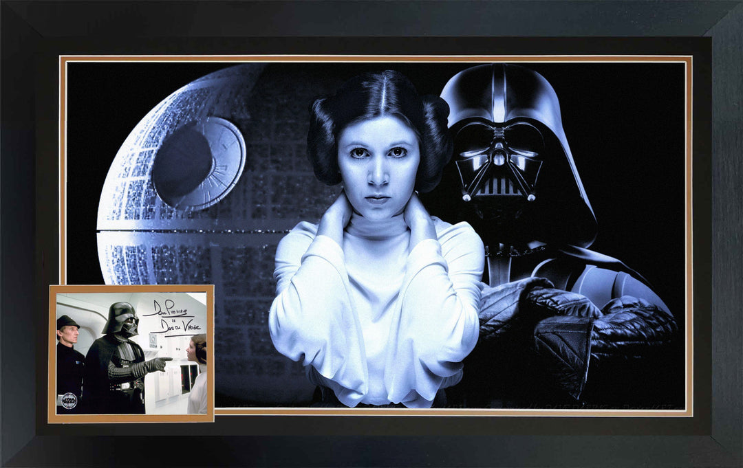 Princess Leia & Darth Vader,David Prowse Signed Photo  Star Wars Frame 38"X28", Star Wars, Hollywood, Movie and Television, Autographed, Signed, AAOCM33336