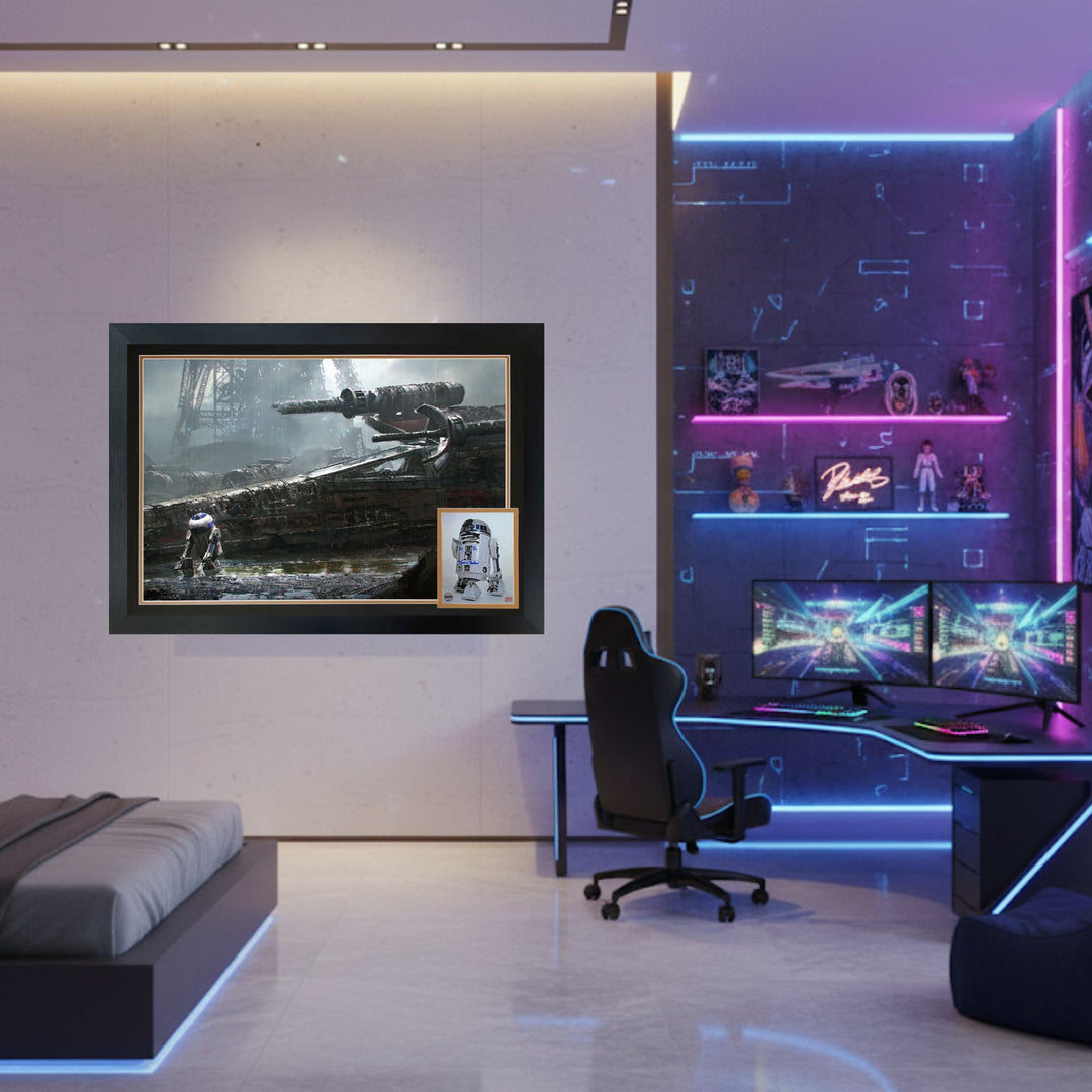 Kenny Baker Signed R2-D2 Framed Star Wars Collectible (38.5" By 28"), Star Wars, Hollywood, Movie and Television, Autographed, Signed, AAOOCC33329