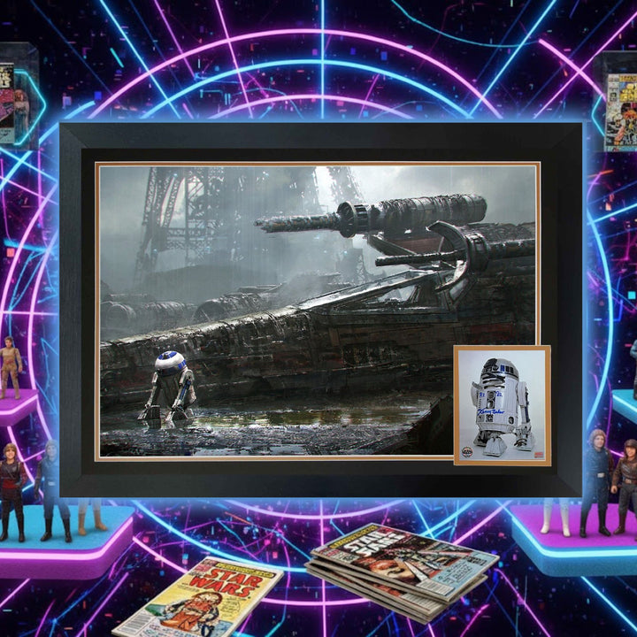 Kenny Baker Signed R2-D2 Framed Star Wars Collectible (38.5" By 28"), Star Wars, Hollywood, Movie and Television, Autographed, Signed, AAOOCC33329
