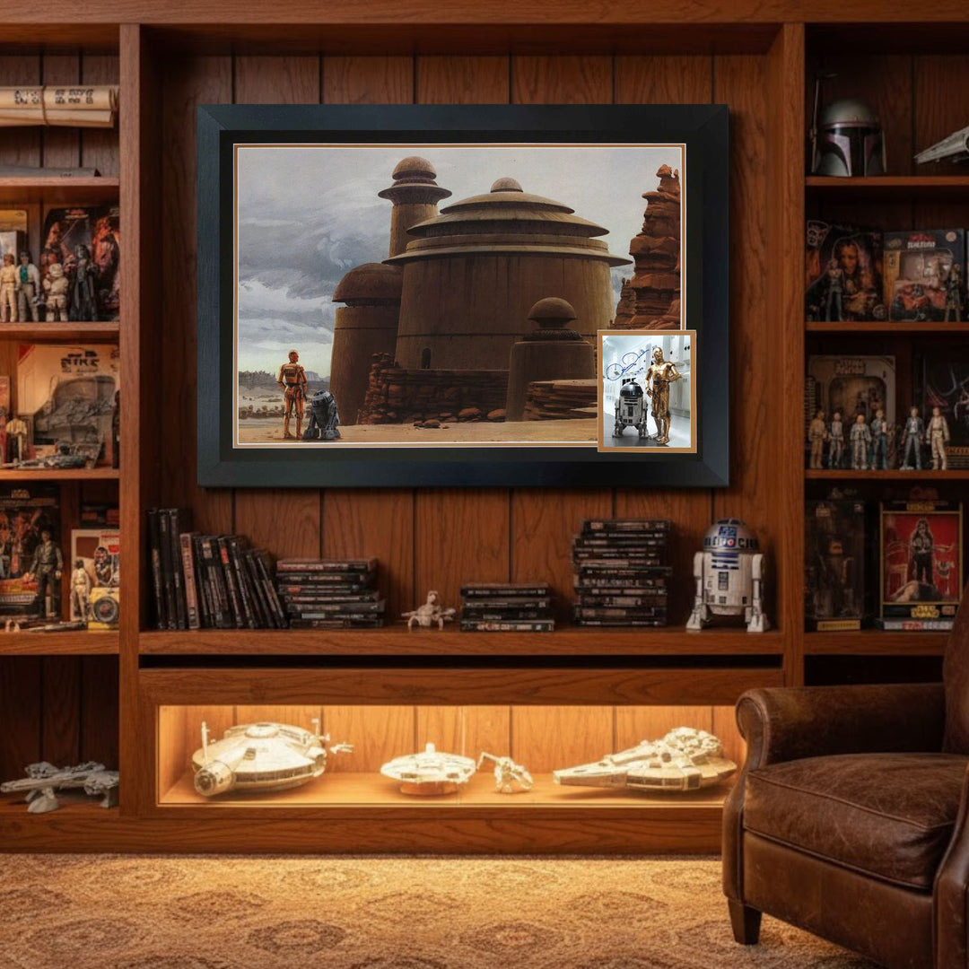 Anthony Daniels Signed C-3Po & R2-D2 Framed Star Wars Collectible (38.5"X28"), Star Wars, Hollywood, Movie and Television, Autographed, Signed, AAOOCC33330