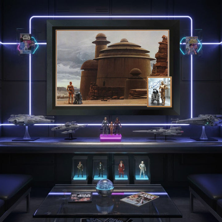 Anthony Daniels Signed C-3Po & R2-D2 Framed Star Wars Collectible (38.5"X28"), Star Wars, Hollywood, Movie and Television, Autographed, Signed, AAOOCC33330