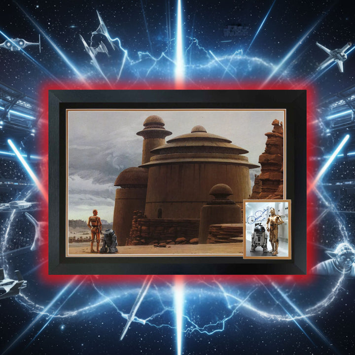 Anthony Daniels Signed C-3Po & R2-D2 Framed Star Wars Collectible (38.5"X28"), Star Wars, Hollywood, Movie and Television, Autographed, Signed, AAOOCC33330