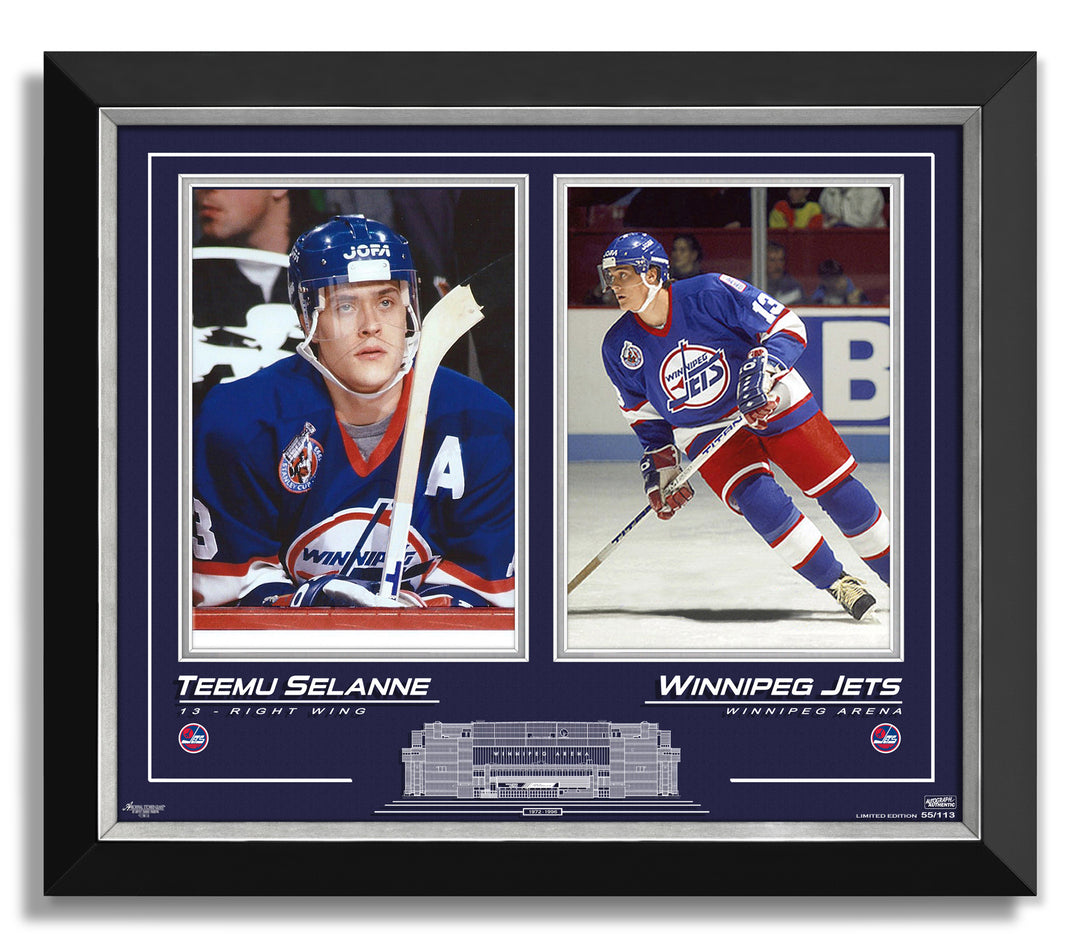 Teeemu Selanne Framed Collector Photos, Limited Edition /113 Winnipeg Jets, Winnipeg Jets, NHL, Hockey, Collectibile Memorabilia, AACMH32142