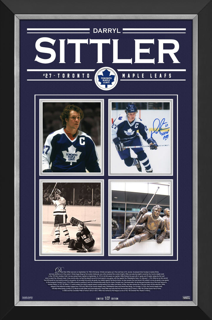 Darryl Sittler Framed Signed Photo Ltd Ed #1 Of 27 Toronto Maple Leafs, Toronto Maple Leafs, NHL, Hockey, Autographed, Signed, AACMH32939