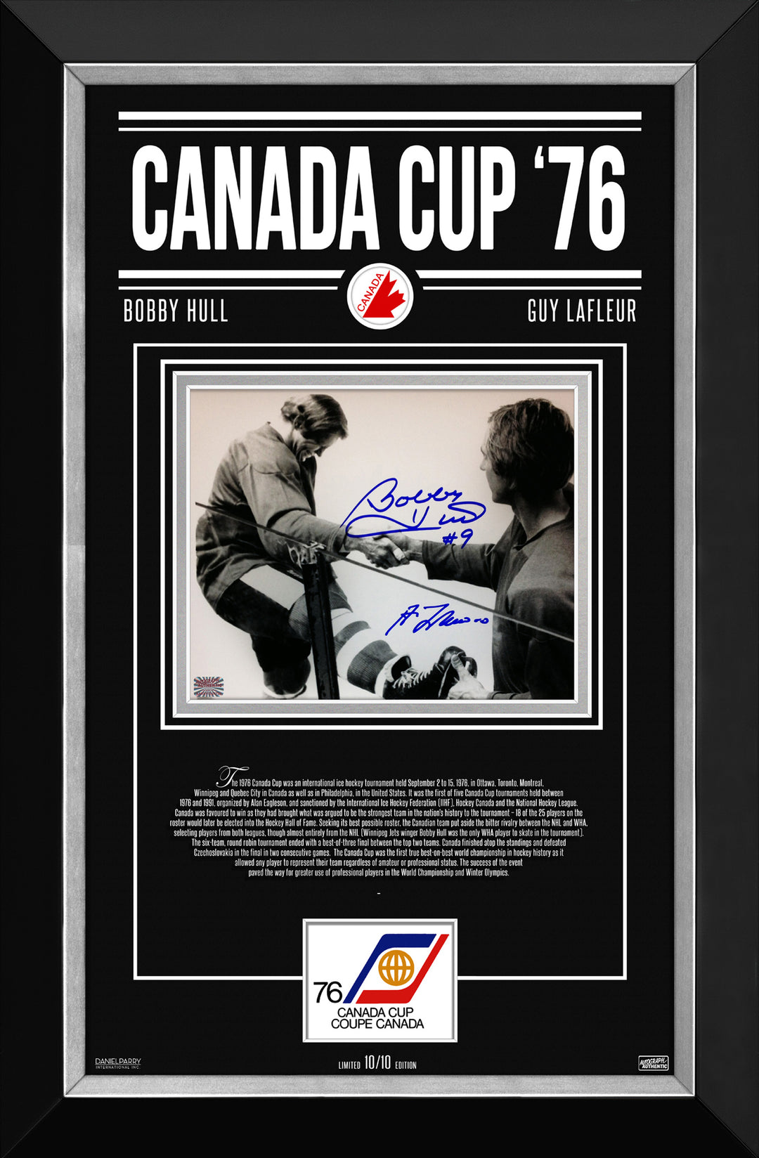 Team Canada 1976 Signed Photo Hull & Lafleur - Ltd Ed 10/10, Team Canada, NHL, Hockey, Autographed, Signed, AACMH33034
