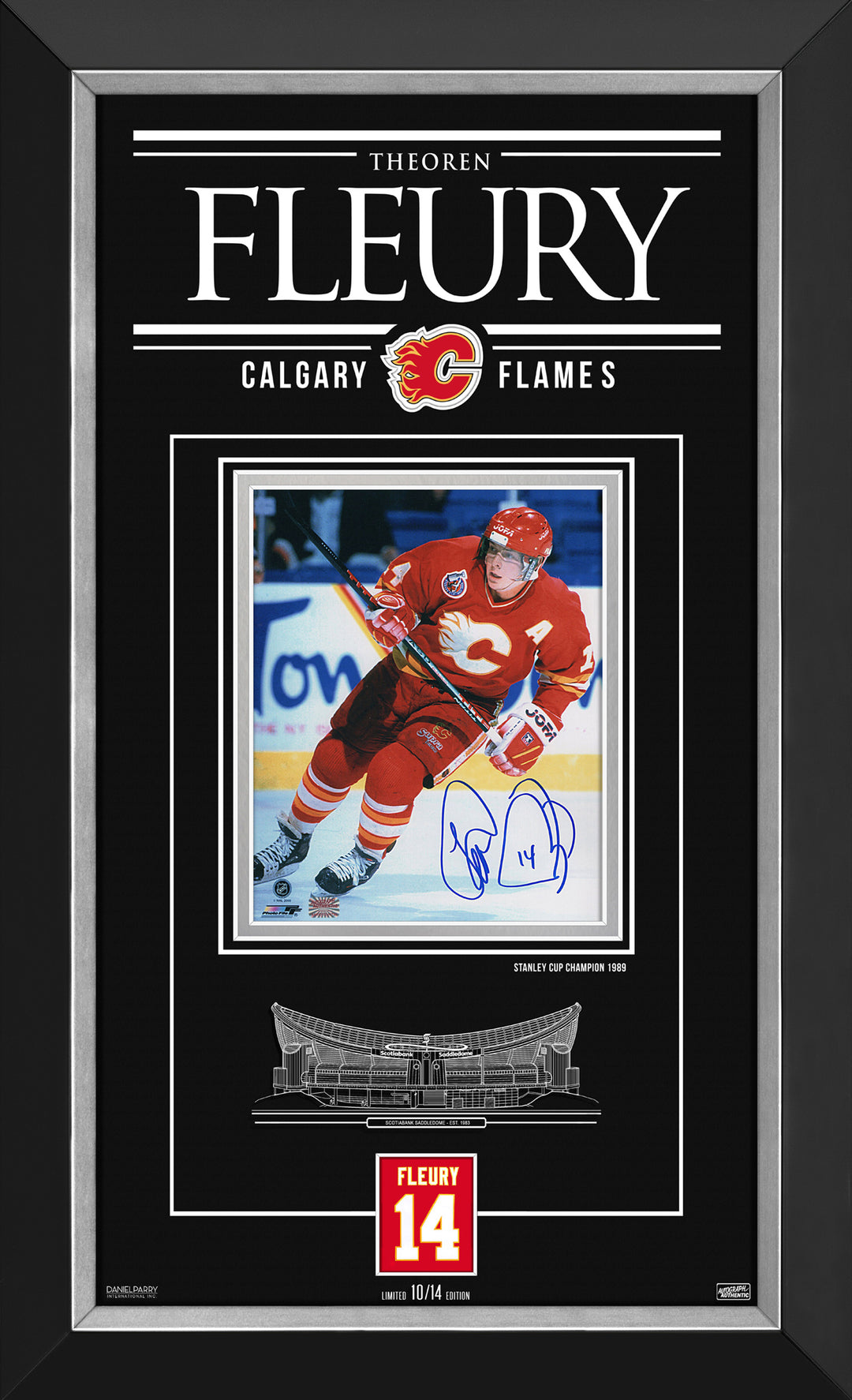 Theoren Fleury Signed Photo Ltd Ed Of 14 Calgary Flames, Calgary Flames, NHL, Hockey, Autographed, Signed, AACMH33025