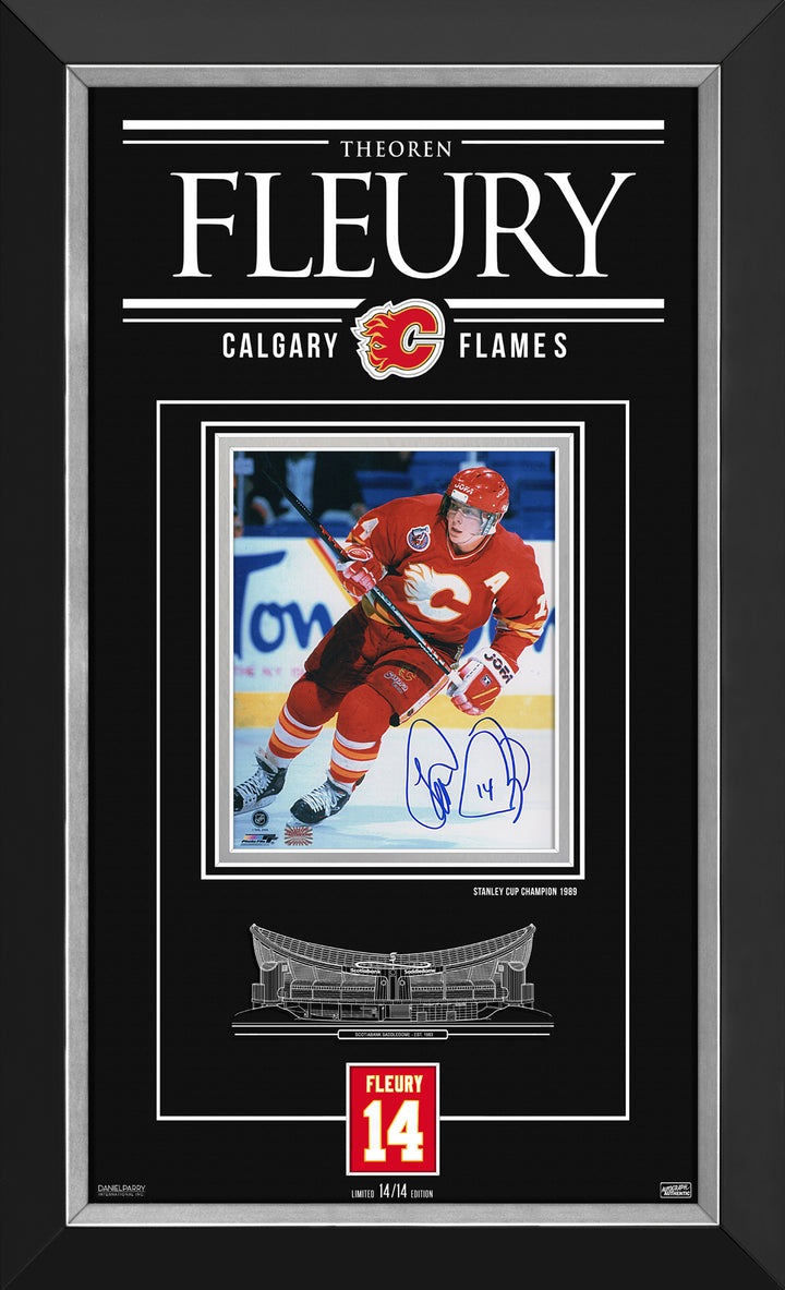 Theoren Fleury Signed Photo Ltd Ed #14 Of 14 Calgary Flames, Calgary Flames, NHL, Hockey, Autographed, Signed, AACMH33027