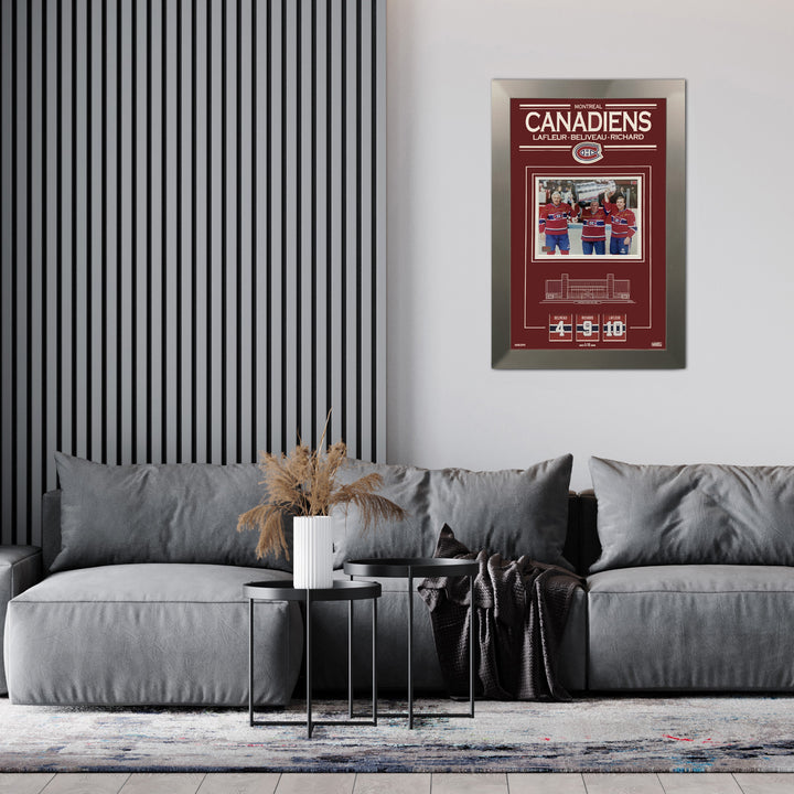 Lafleur, Richard & Beliveau Signed 8X10 Ltd Ed /10 Montreal Canadiens 32"X22", Montreal Canadiens, NHL, Hockey, Autographed, Signed, AACMH33004