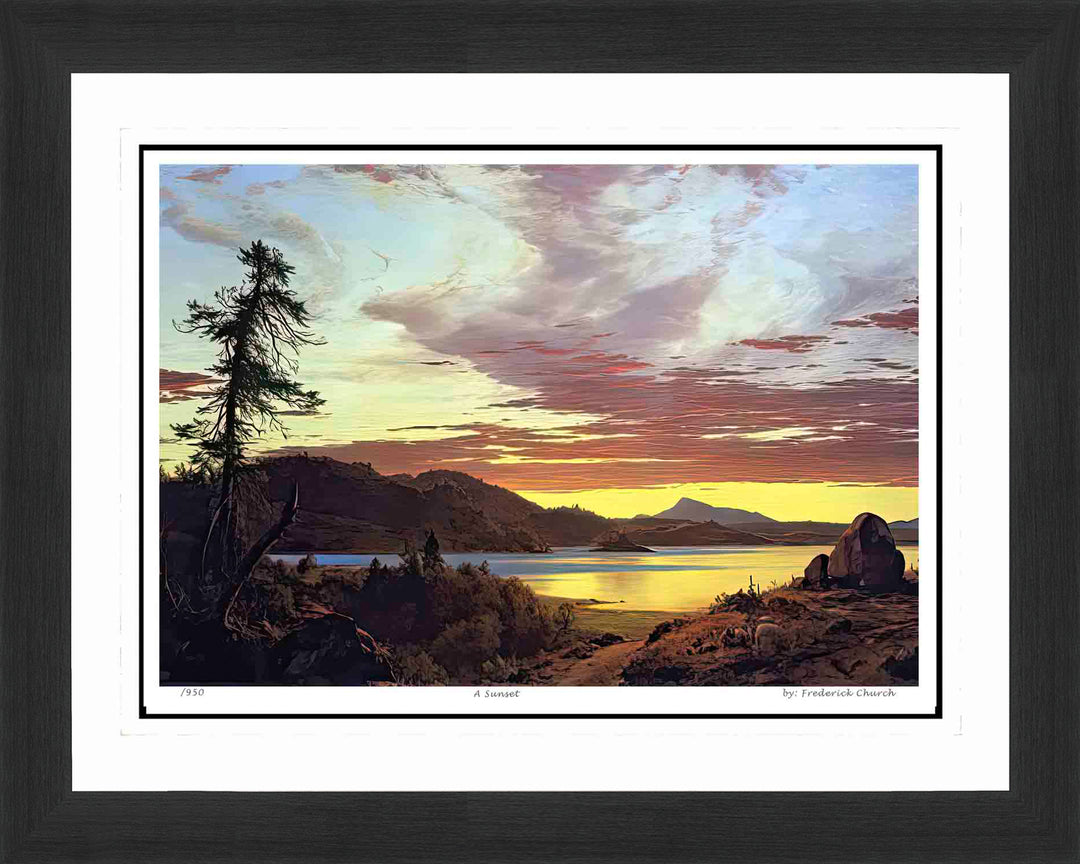 Frederic Church "A Sunset" Hudson River School Print Limited Edition, Hudson River School, American Art, Art, Collectibile Memorabilia, AAAPA32818