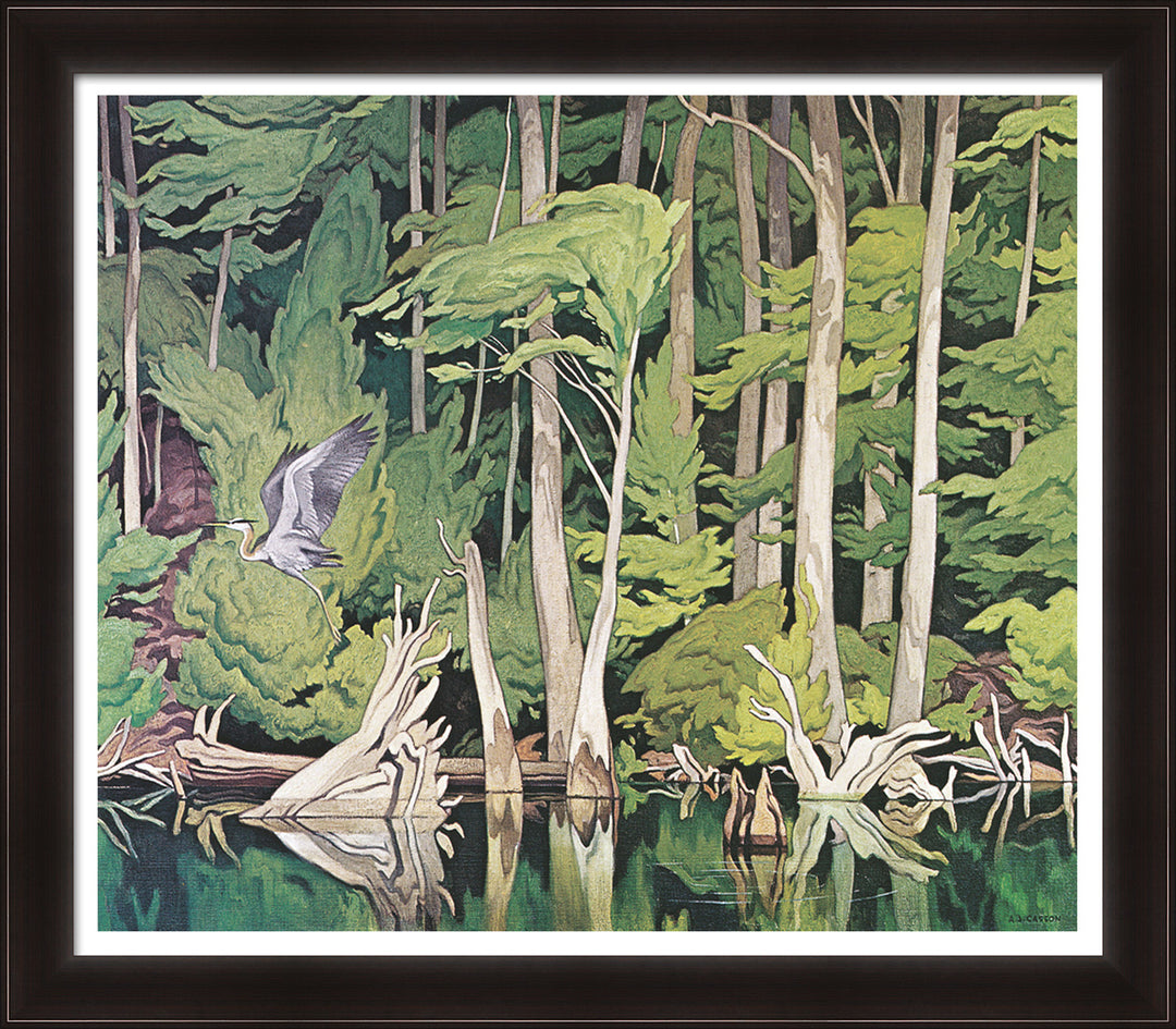 A.J. Casson Limited Edition Group Of Seven "Blue Heron" Framed Art Print, Group of Seven Canadian Artists, Canadian Art, Art, Collectibile Memorabilia, AAAPA32447