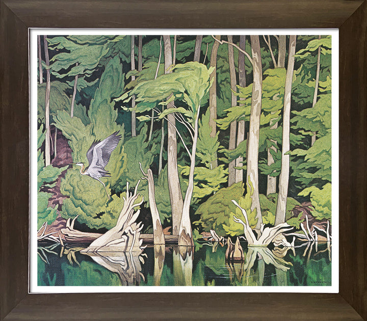 A.J. Casson Group Of Seven "Blue Heron" Framed Art Print  28"X24", Group of Seven Canadian Artists, Canadian Art, Art, Collectibile Memorabilia, AAAPA32447