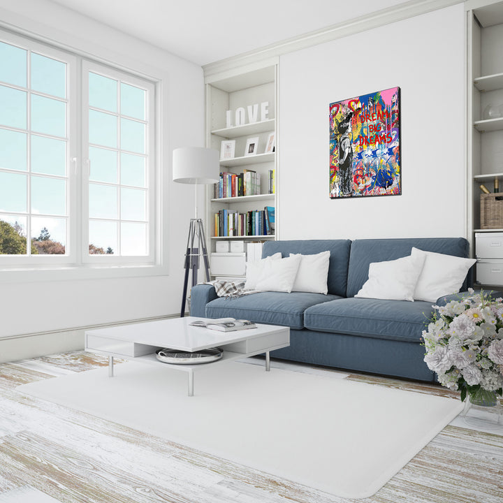 Banksy: Dream Big Dreams - Wrapped Canvas Print (32" By 24"), Modern Art, Art, Art, Collectibile Memorabilia, AAAPA33107