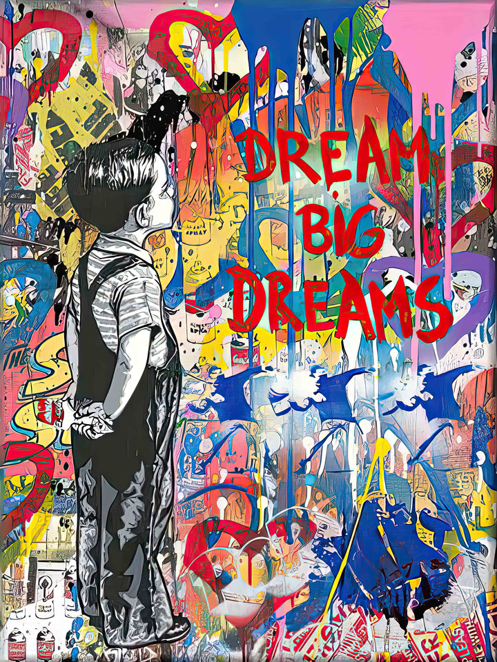 Banksy: Dream Big Dreams - Wrapped Canvas Print (32" By 24"), Modern Art, Art, Art, Collectibile Memorabilia, AAAPA33107
