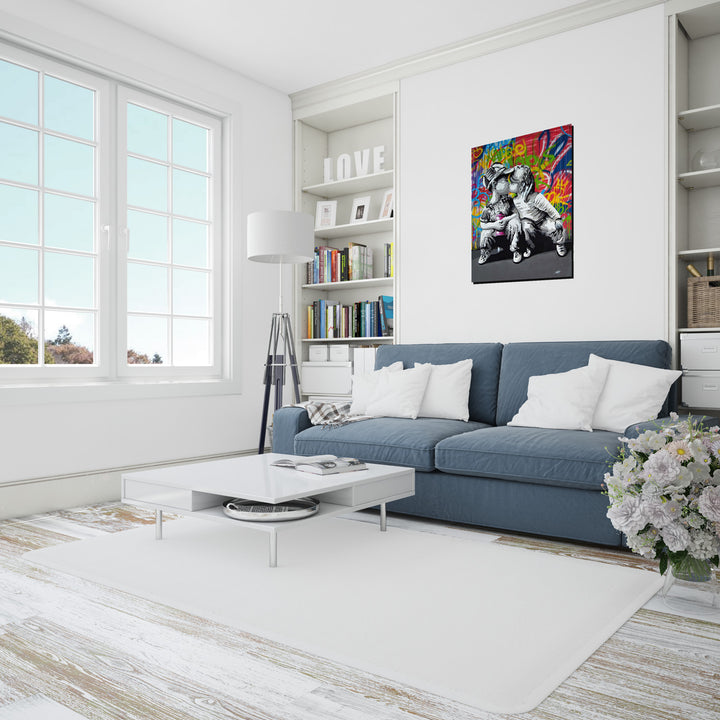 Banksy: First Kiss - Wrapped Canvas Print (32" By 24"), Modern Art, Art, Art, Collectibile Memorabilia, AAAPA33102