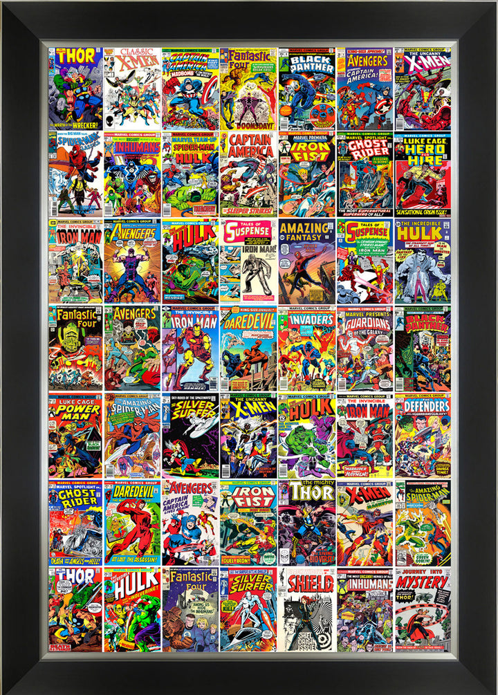 Marvel Classic Comic Collection Framed Art Print, Marvel, Pop Culture Art, Comics, Collectibile Memorabilia, AAAPC32503