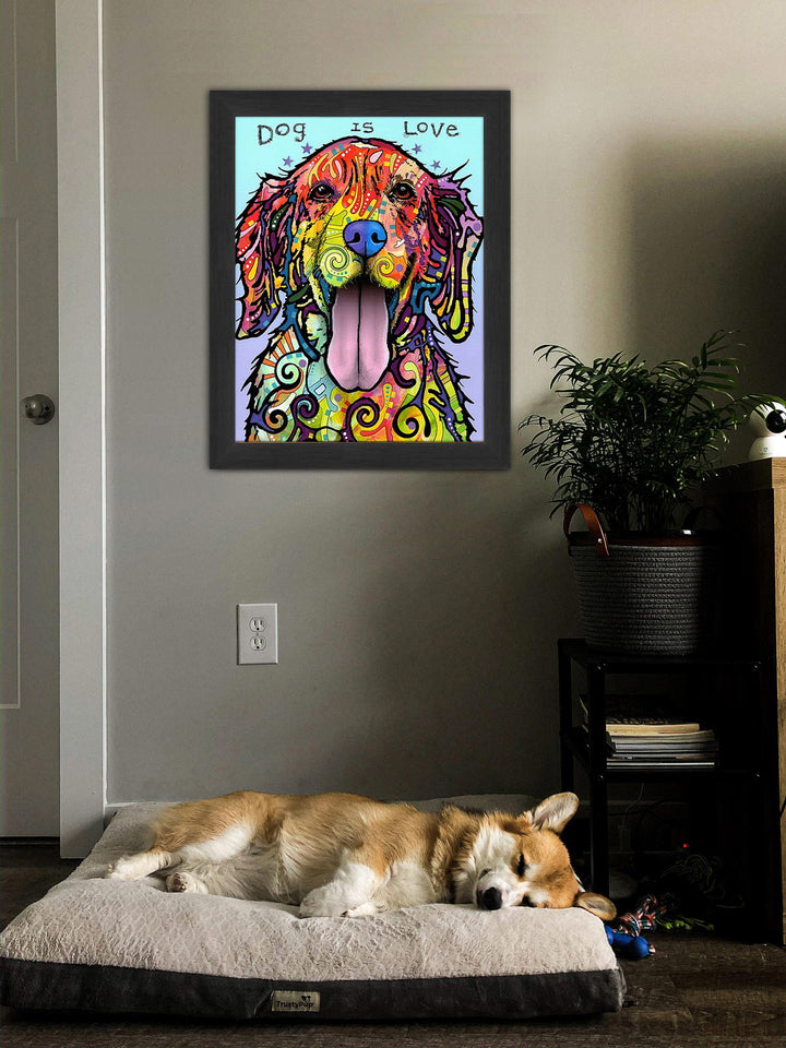 "Lab Love" Framed Dog Art Print By Dean Russo (29" By 24"), Modern Art, Pop Culture Art, Art, Collectibile Memorabilia, AAAPA32357