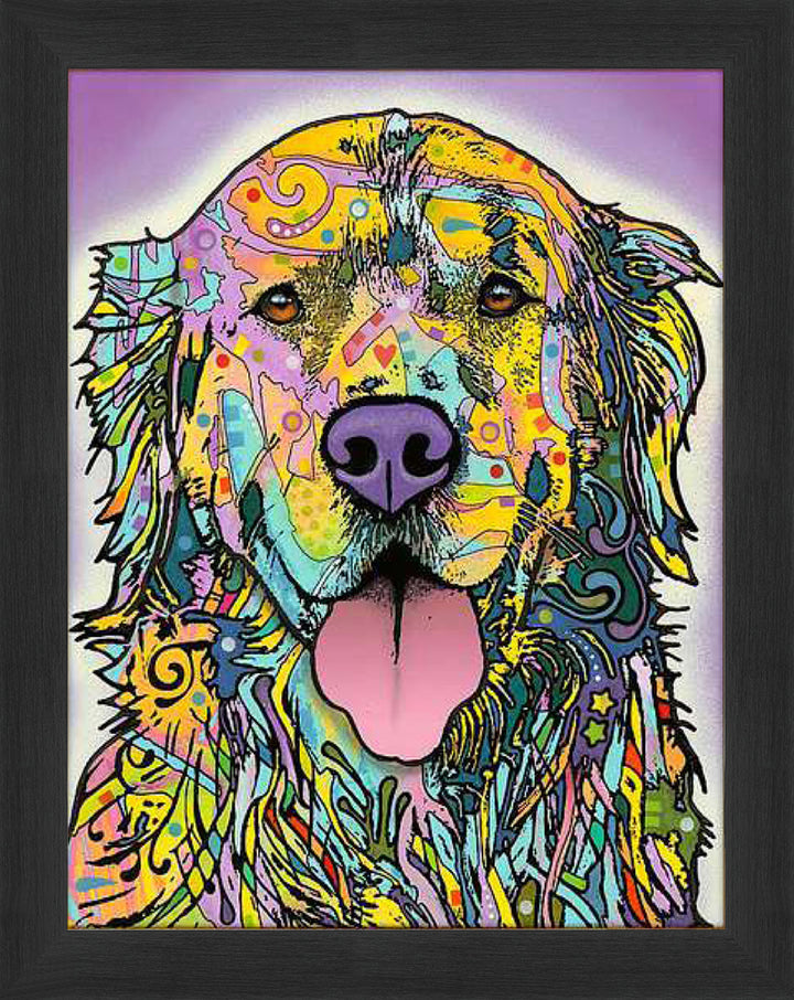 "Silence Is Golden" Framed Dog Art Print By Dean Russo (29" By 24"), Modern Art, Pop Culture Art, Art, Collectibile Memorabilia, AAAPA32358