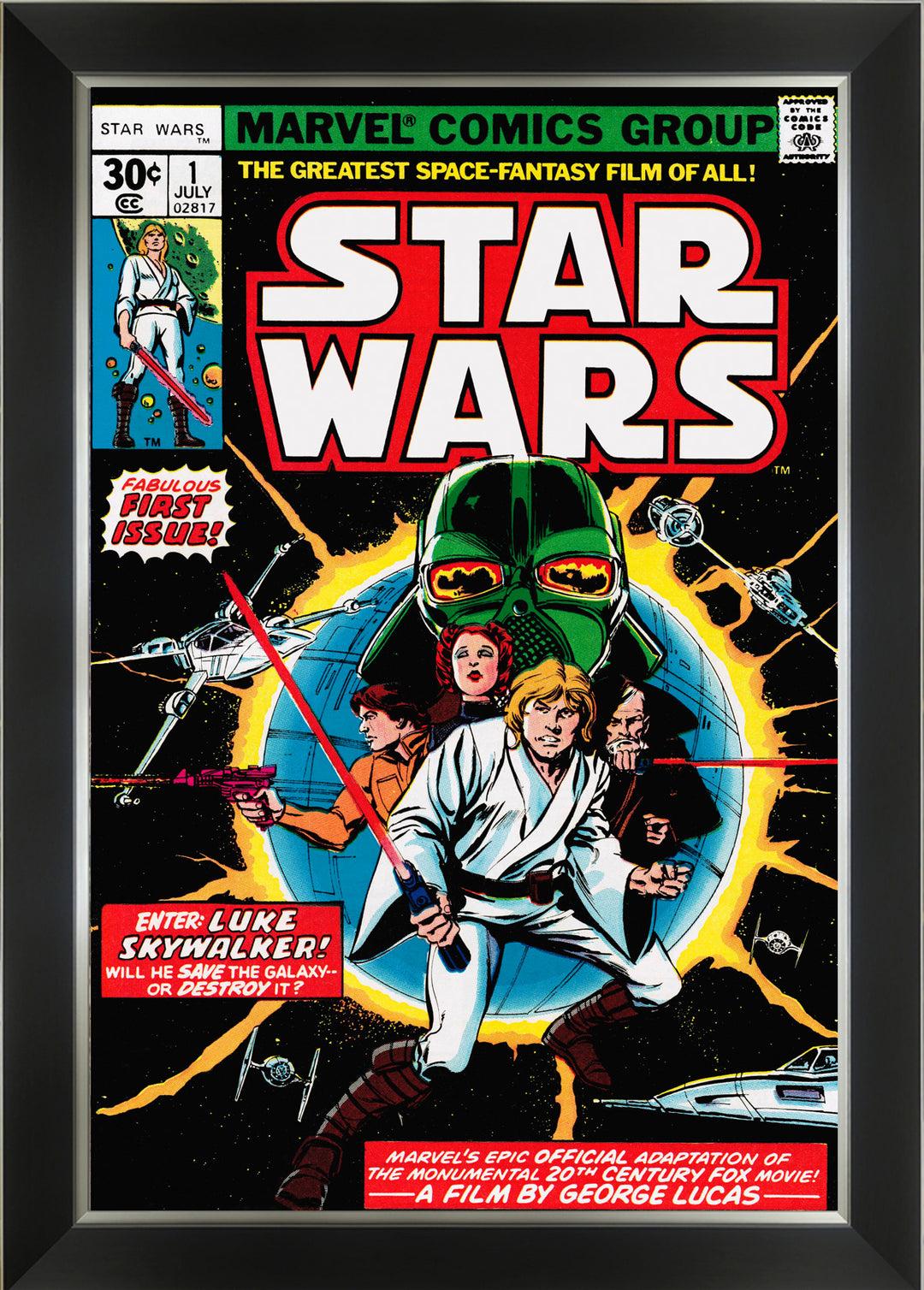 Star Wars Marvel Comics First Issue Cover Art Framed Art Print, Marvel, Star Wars, Pop Culture Art, Comics, Collectibile Memorabilia, AAAPC32530