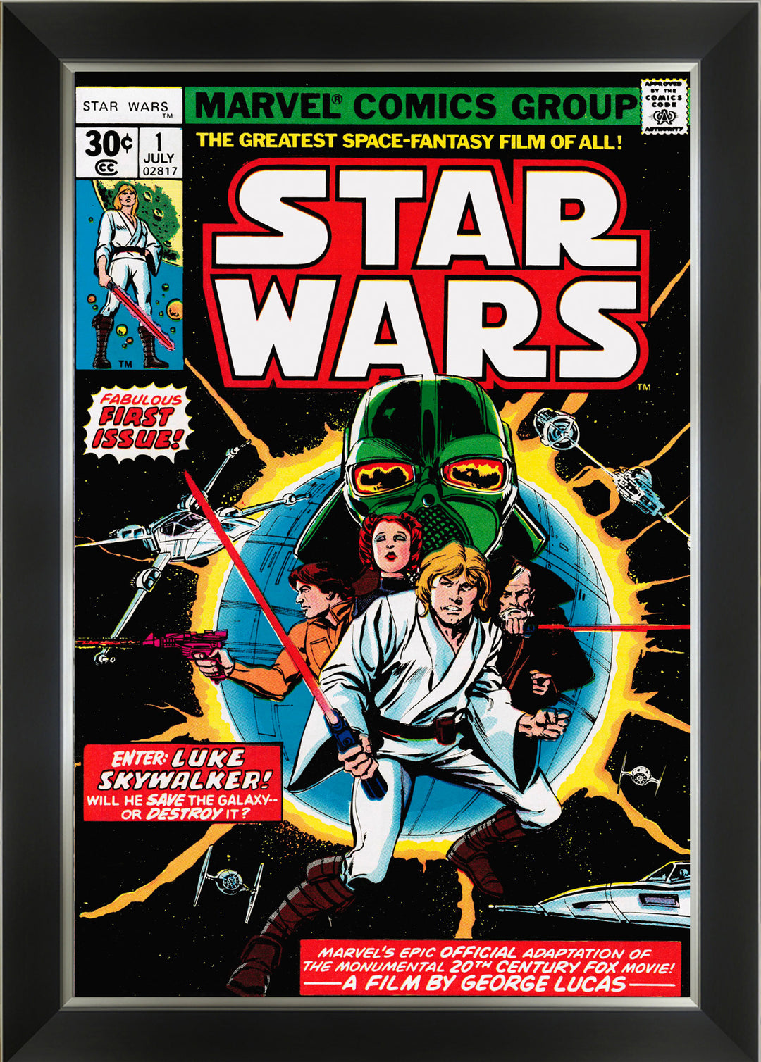 Star Wars Marvel Comics First Issue Cover Art Framed Art Print (33.5"X23.5"), Marvel, Star Wars, Pop Culture Art, Comics, Collectibile Memorabilia, AAAPC32530