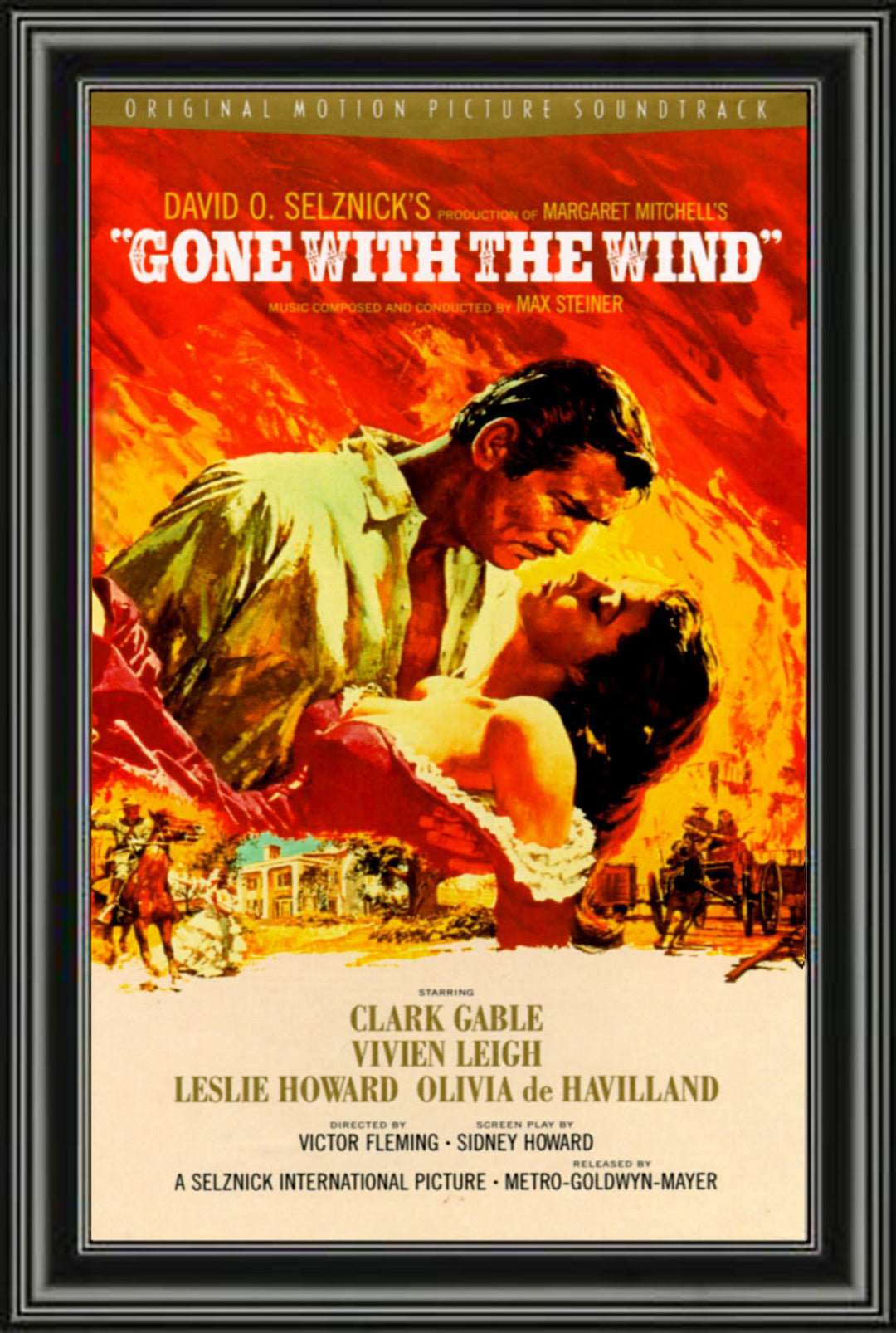 Gone With The Wind - Framed Classic Movie Poster Reprint, Contemporary Art, Pop Culture Art, Movies, Collectibile Memorabilia, AAAPM32510
