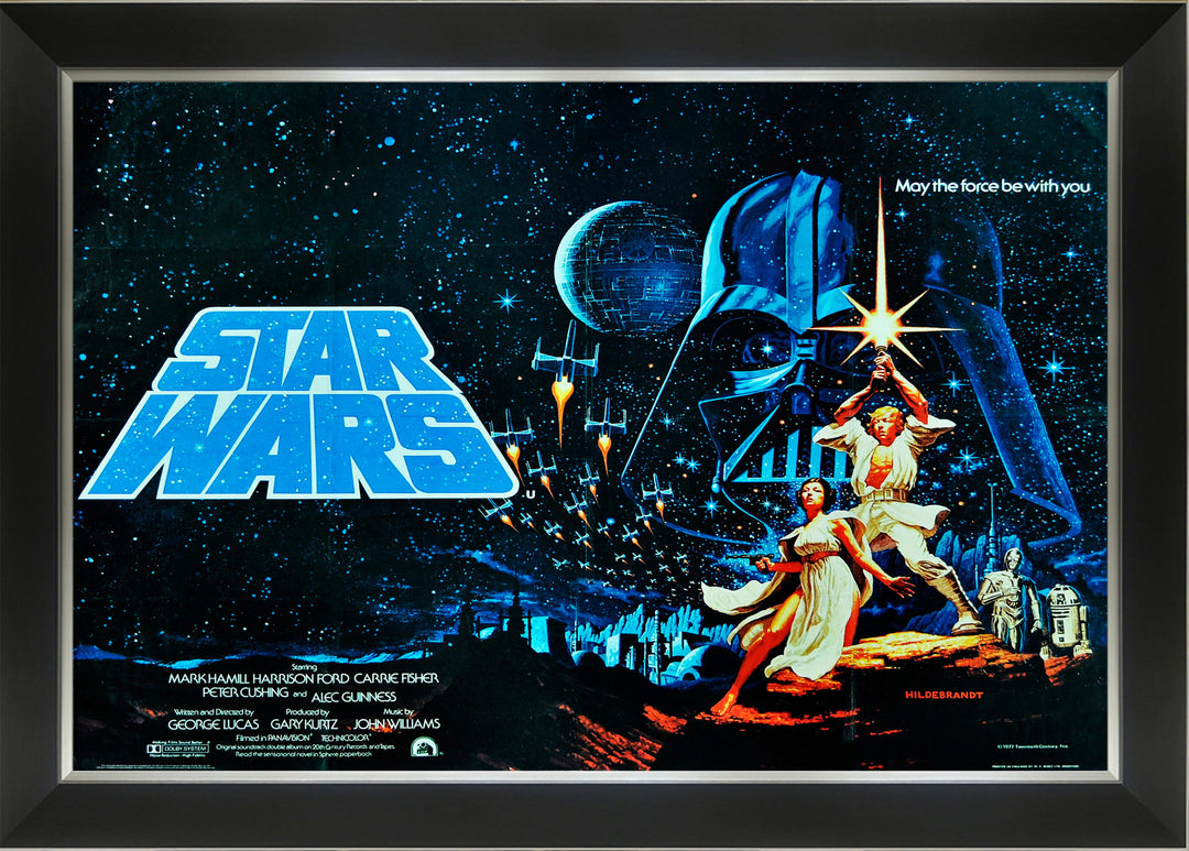 Star Wars Ep Iv A New Hope - Movie Poster Reprint Framed Classic (33.5"X23.5"), Star Wars, Pop Culture Art, Movies, Collectibile Memorabilia, AAAPM32528
