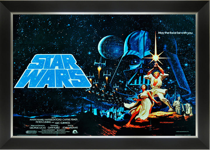 Star Wars Ep Iv A New Hope - Movie Poster Reprint Framed Classic (33.5"X23.5"), Star Wars, Pop Culture Art, Movies, Collectibile Memorabilia, AAAPM32528