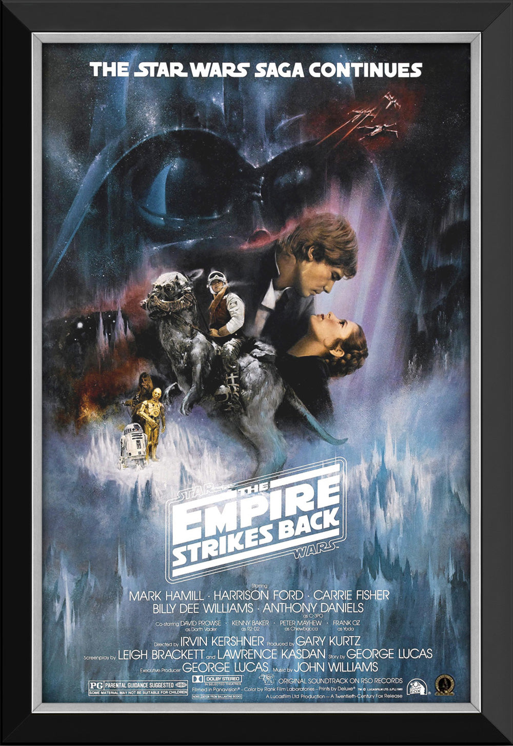 Star Wars Ep V The Empire Strikes Back - Movie Poster Framed Canvas, Star Wars, Pop Culture Art, Movies, Collectibile Memorabilia, AAAPM32531