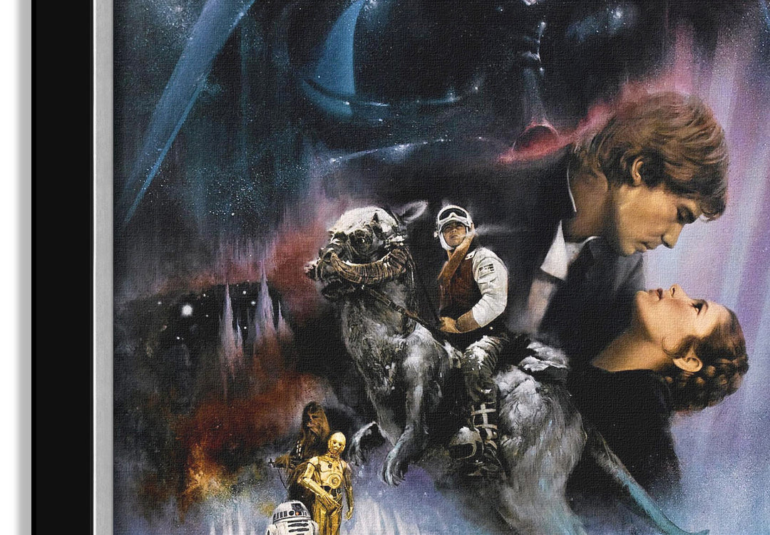 Star Wars Ep V The Empire Strikes Backmovie Poster Framed Canvas 33.5"X23.5", Star Wars, Pop Culture Art, Movies, Collectibile Memorabilia, AAAPM32531