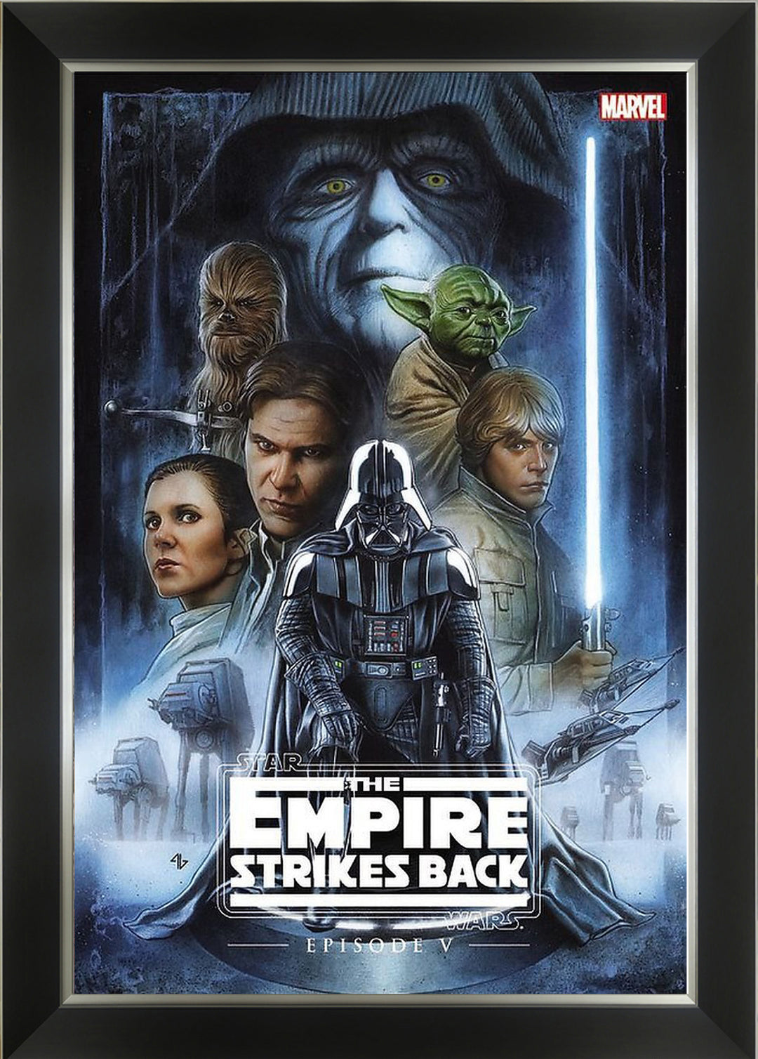 Star Wars The Empire Strikes Back Comic Book Cover Art Framed Print 33"X23", Marvel, Star Wars, Pop Culture Art, Comics, Collectibile Memorabilia, AAAPC32532